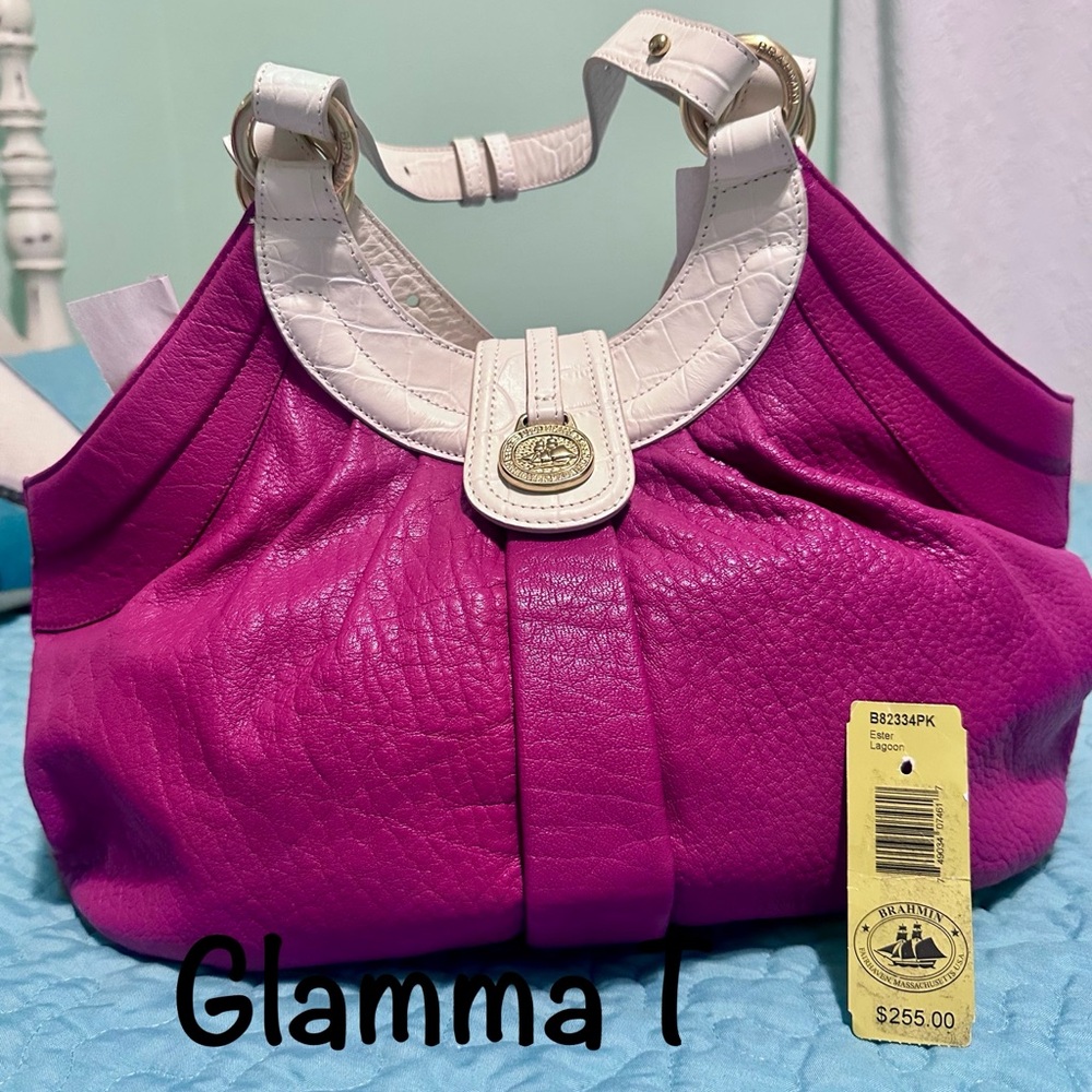 NOT FOR SALE Brahmin Hard To Find Vintage Pink Ester Lagoon Satchel Handbag